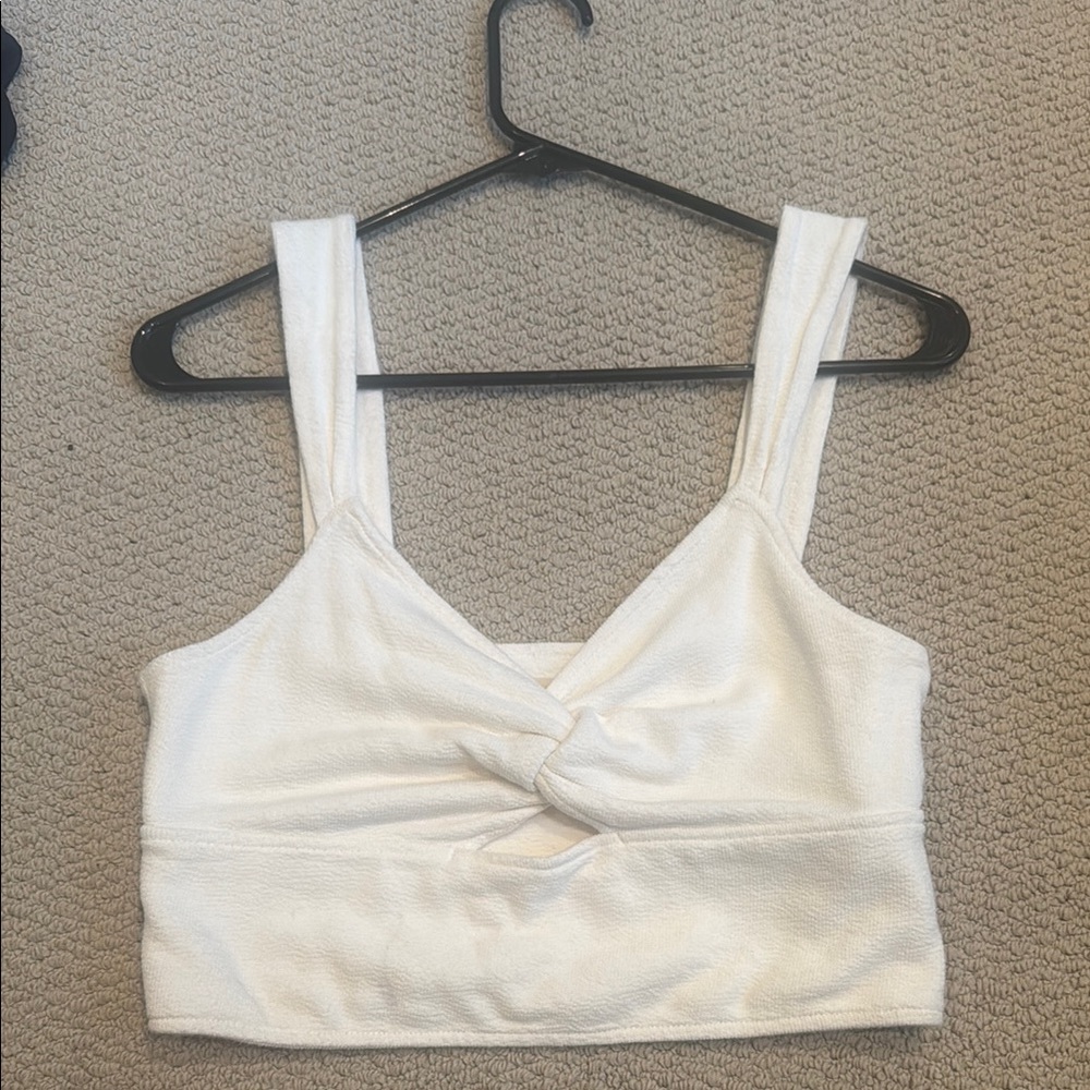 Madewell Cream Knotted Tank Top